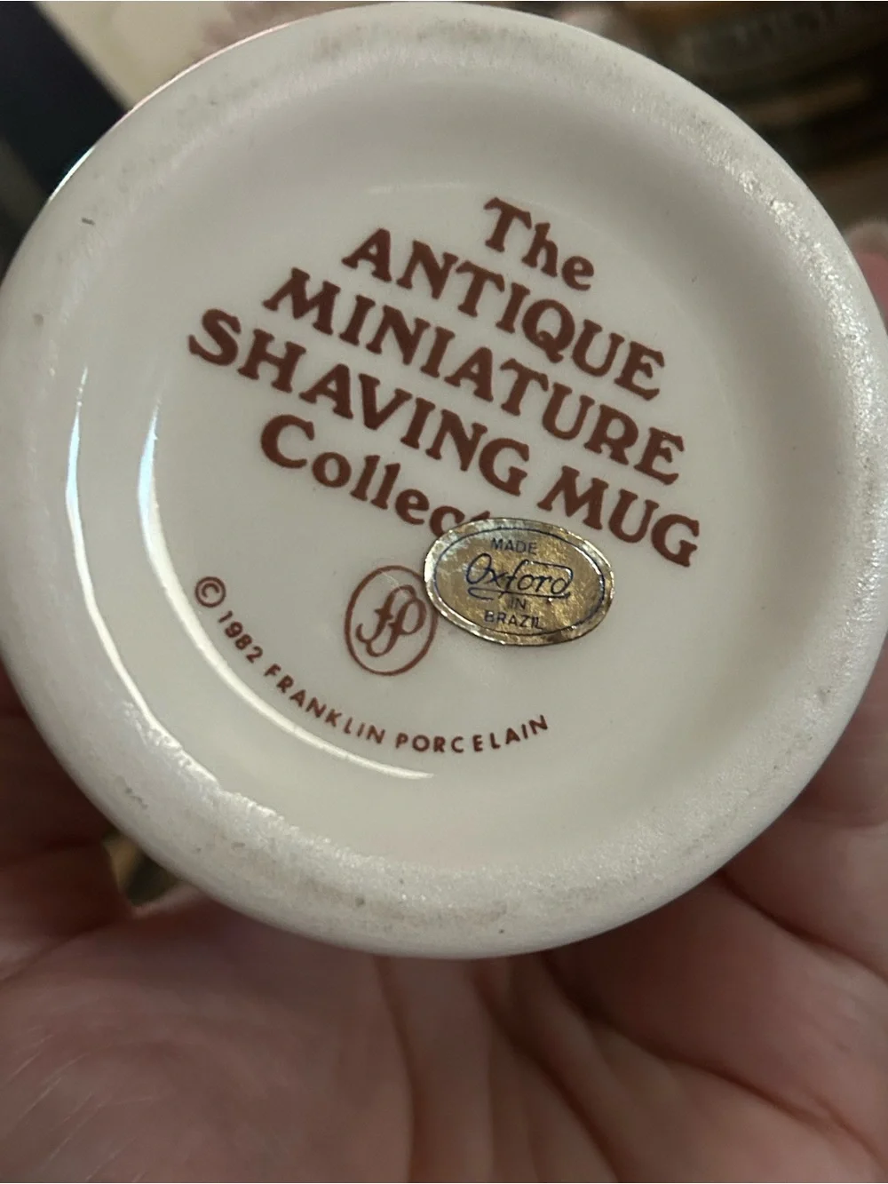 4pc set Miniature shaving mugs collection from 1982 Franklin Porcelain